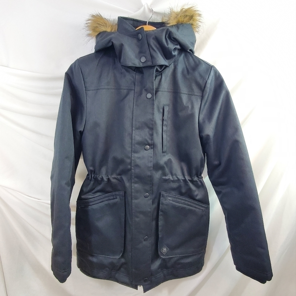 Vans Warm Winter Fur trim Hooded Jacket Car Coat Length - Picture 8 of 14